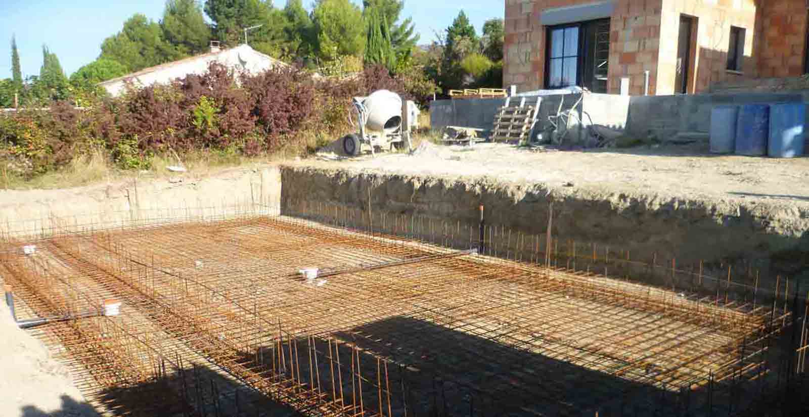 Construction piscine mas Bedoin