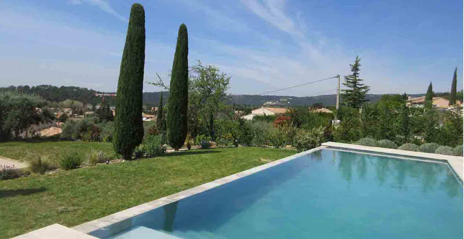 Construction piscine terminée mas Bedoin