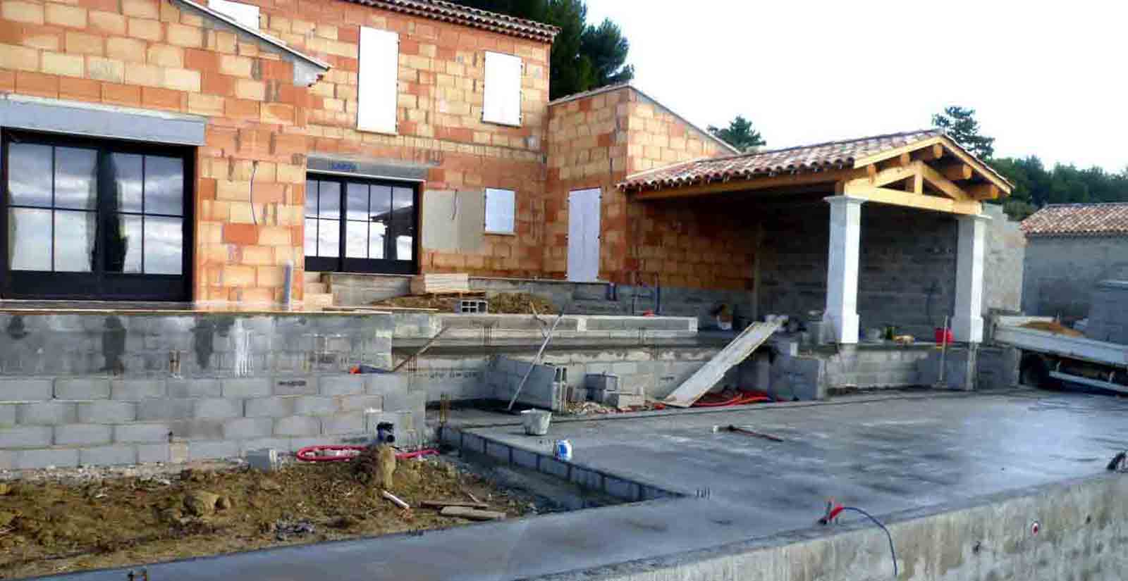 Construction des terrasses mas Bedoin