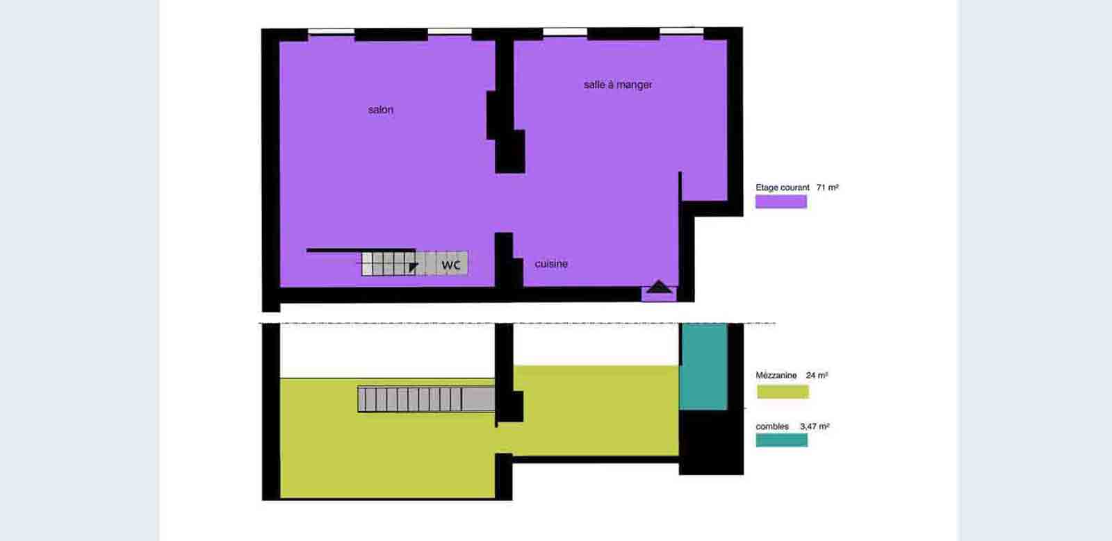 Rénovation Marseille appartement plan de l'existant