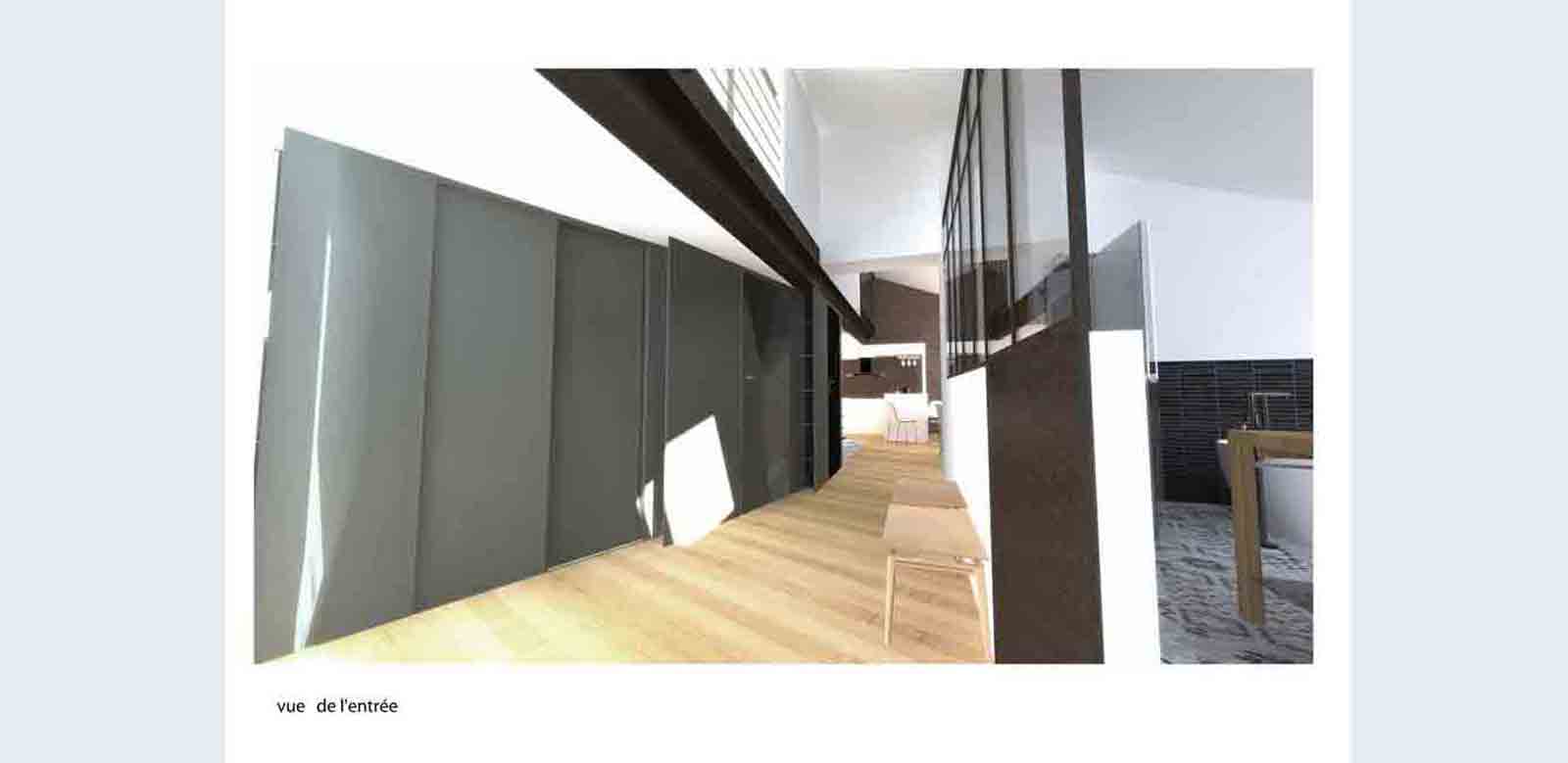 Rénovation Marseille esquisse appartement vues perspective